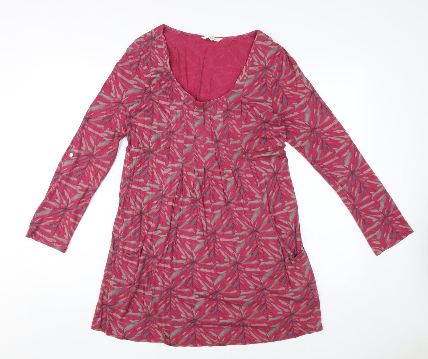 White Stuff Women's Pink Geometric Shift Dress Size 10