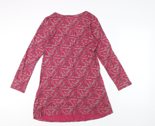 White Stuff Women's Pink Geometric Shift Dress Size 10