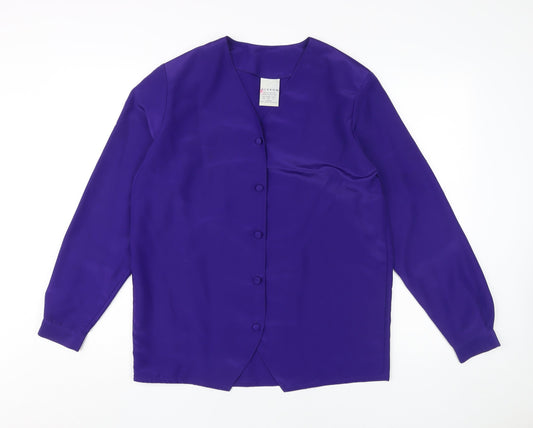 Womens UK Size 10 Alexon Purple Polyester Blouse
