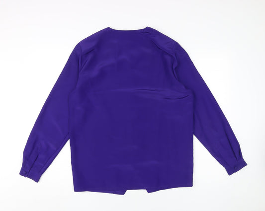 Womens UK Size 10 Alexon Purple Polyester Blouse