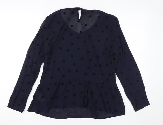 Womens UK Size 8 White Stuff Black Viscose Blouse