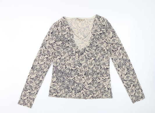 FatFace Women's Beige Geometric Tunic Blouse Size 12
