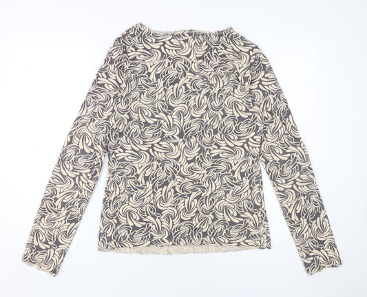 Fat Face Women's Beige Geometric Tunic Blouse Size 12