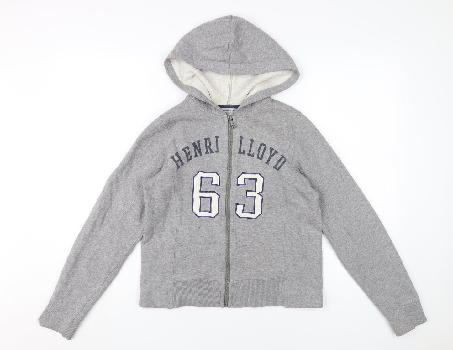 Henri Lloyd Unisex Grey Full Zip Hoodie Size 2