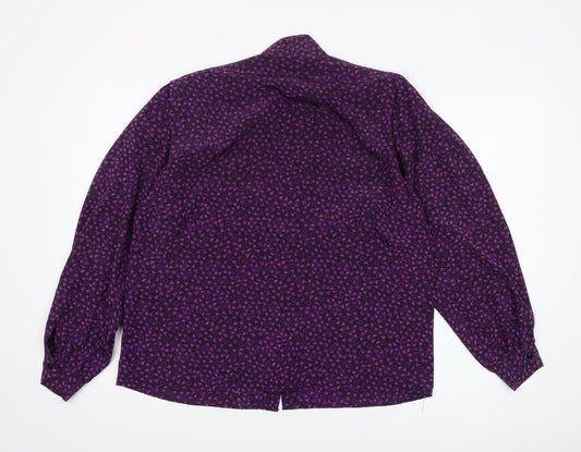 Womens UK Size 12 Jacques Vert Purple Polyester Button-Up