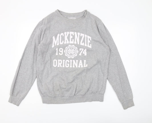 McKenzie Men's Grey Pullover Sweatshirt, Medium