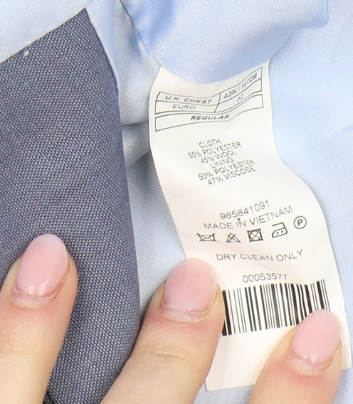 Moss London Men's Blue Slim Fit Waistcoat 42