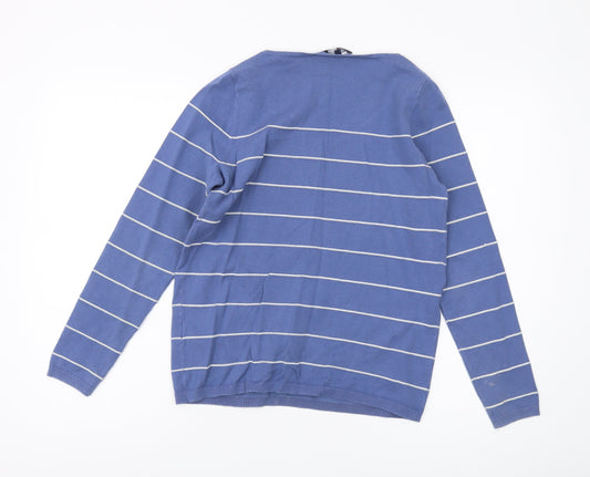 Tommy Hilfiger Women's Blue Striped Pullover Jumper Size S