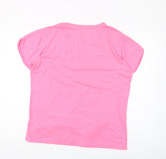 Disney Women's Pink Minnie Mouse T-Shirt, L, Casual