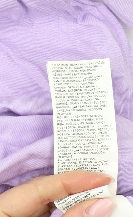 Puma Unisex Purple Crew Neck T-Shirt Size 18