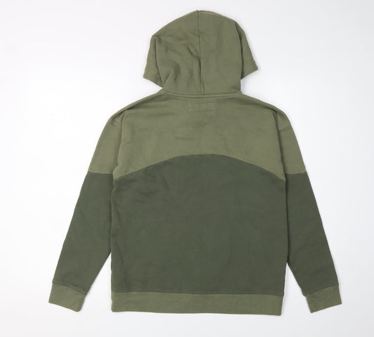 Abercrombie Kids Boys Green Colourblock Pullover Hoodie 11-12Y