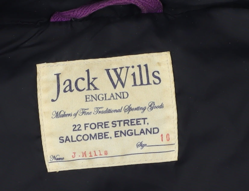 Jack Wills Women's Black Puffer Waistcoat Size 10