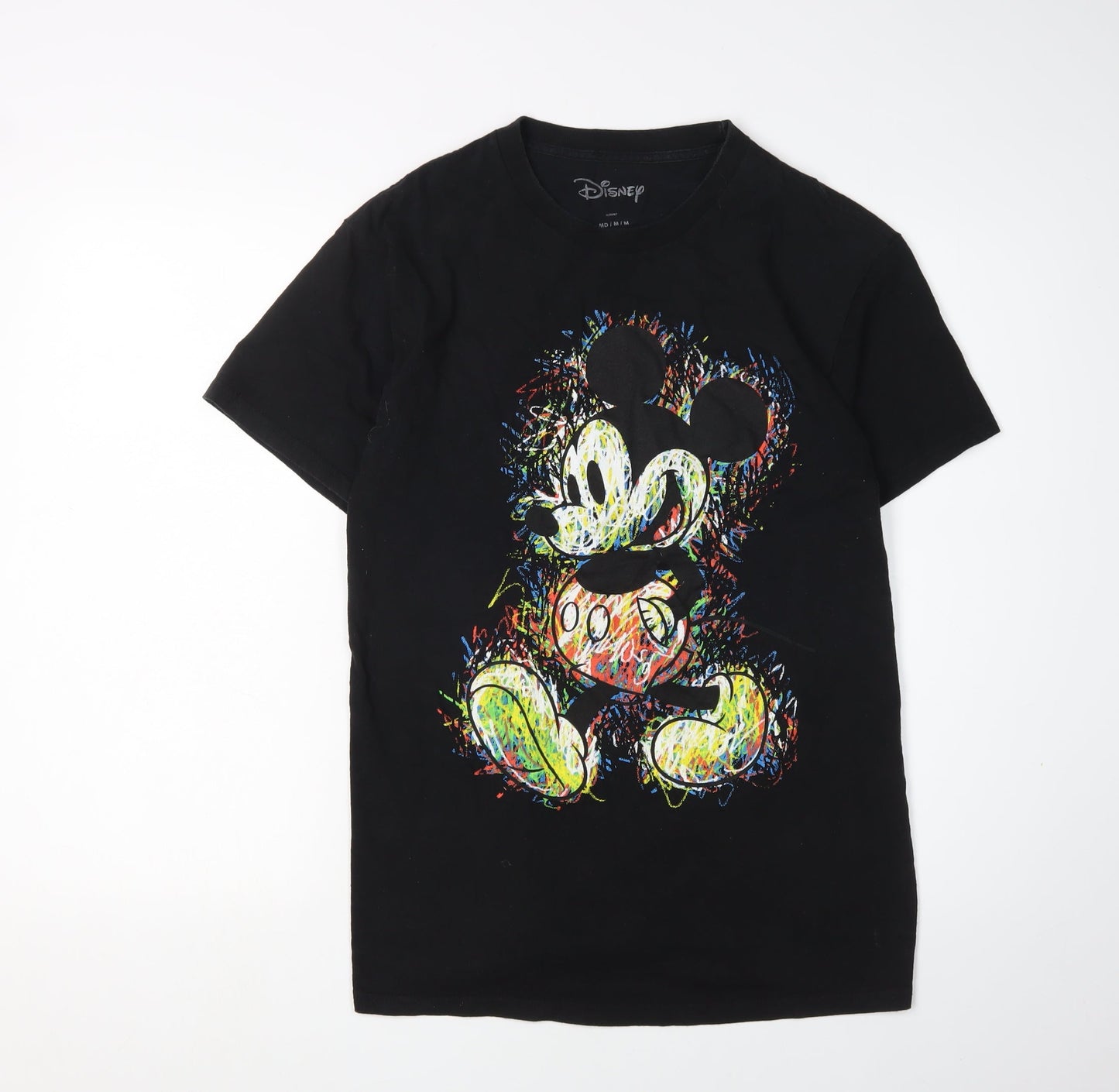 Disney Men's Black Mickey Mouse T-Shirt, Medium
