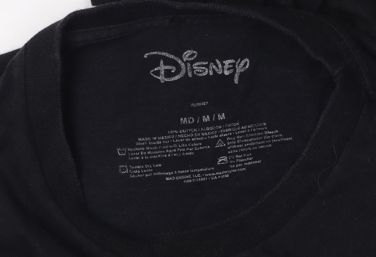 Disney Men's Black Mickey Mouse T-Shirt, Medium