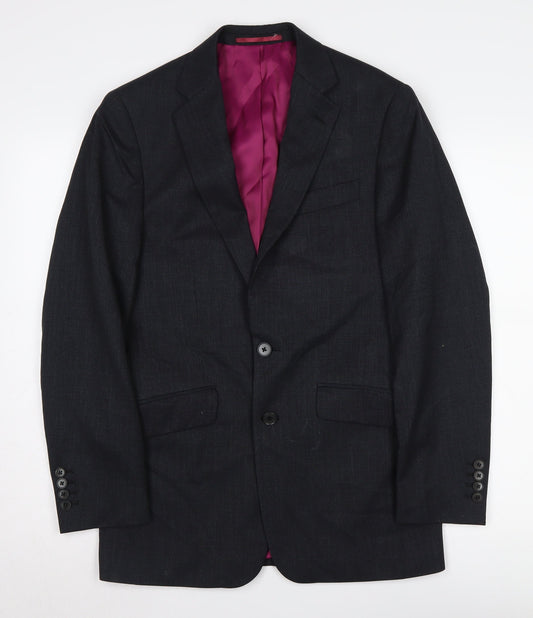 Charles Tyrwhitt Black Wool Men's Blazer, Size 36R