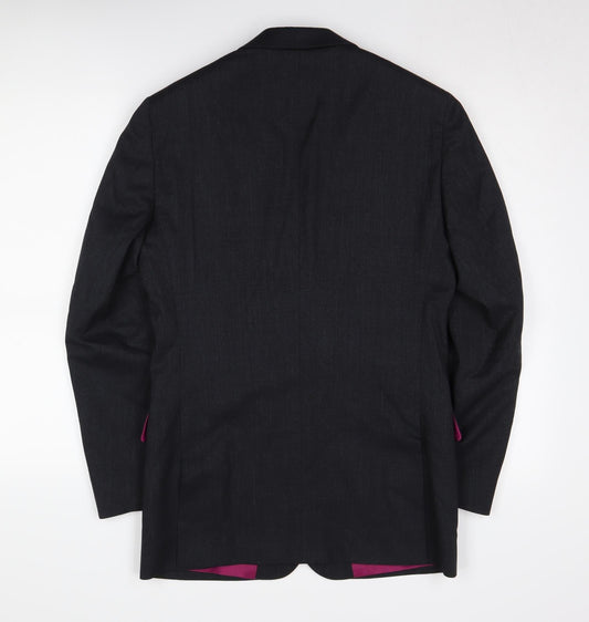 Charles Tyrwhitt Black Wool Men's Blazer, Size 36R