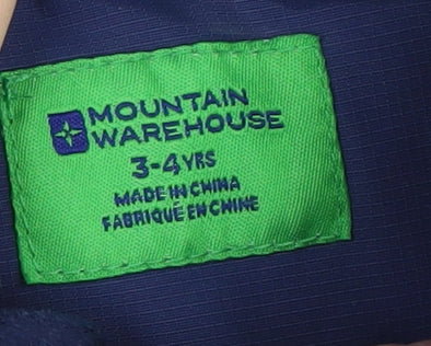 Additional view of Mountain Warehouse boys’ blue waterproof jacket, size 3-4, years