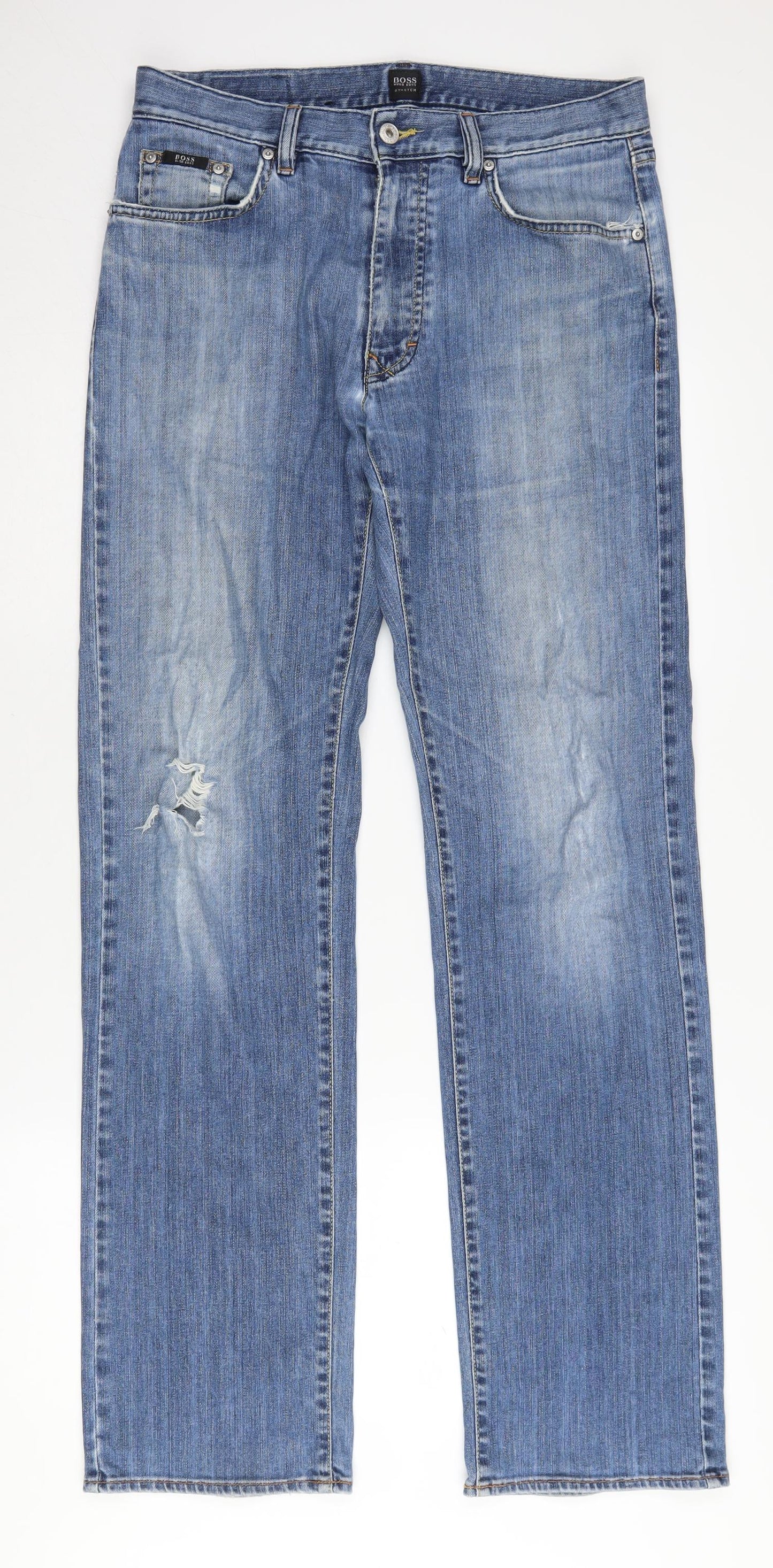 Hugo Boss Men's Blue Straight Jeans 32/34