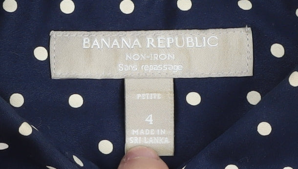 Banana Republic Women's Petites Blue Polka Dot Blouse