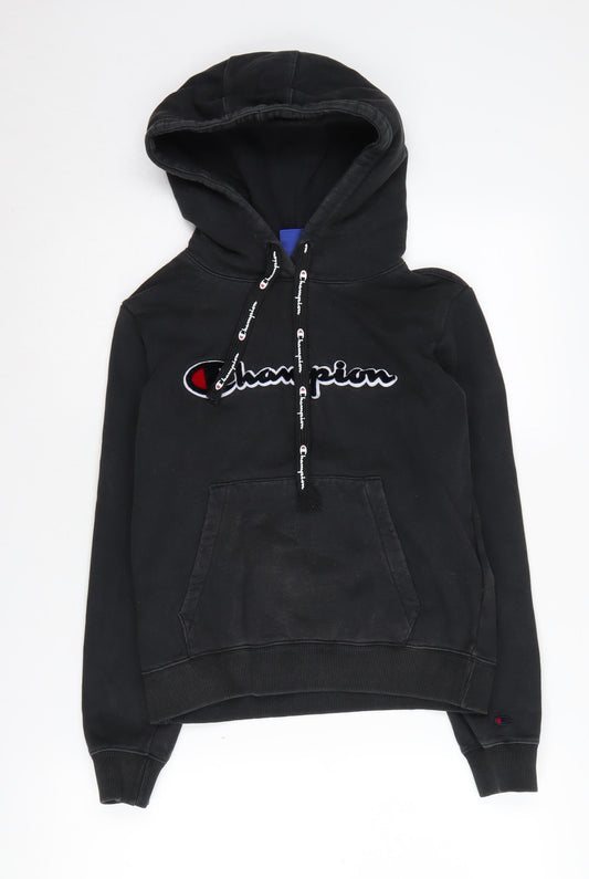 Champion Womens Black XS Hoodie Pullover Logo Casual