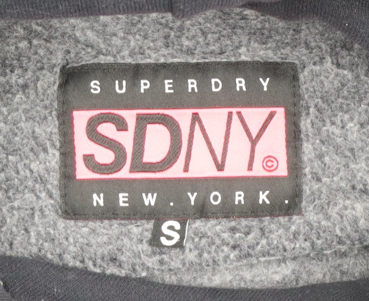 Superdry Women's Black Hoodie Small Graphic Print