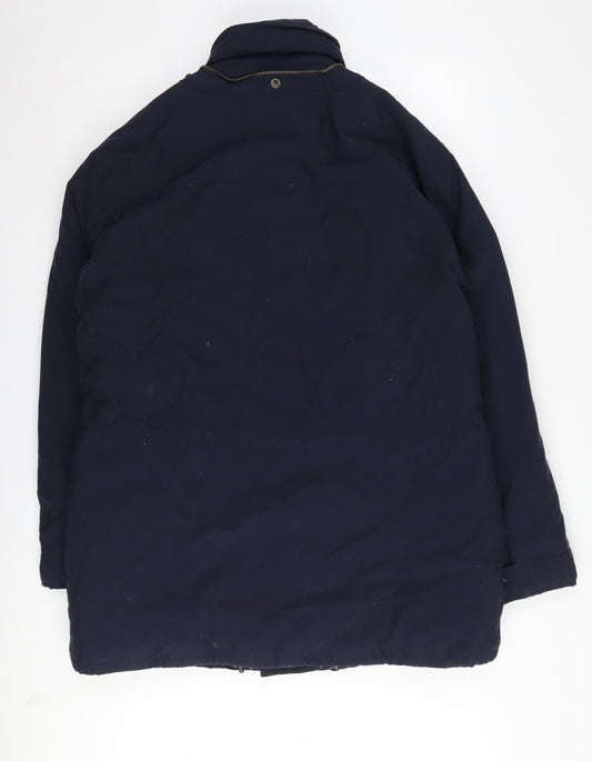 French Connection Men's Blue Parka Jacket - M