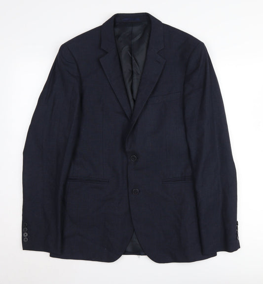Jaeger Men's Blue Blazer, Size 40R, Regular Fit