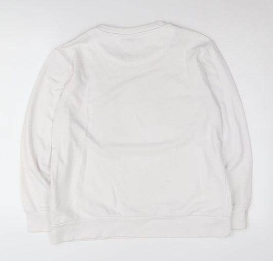 DKNY Women's White Sequin Pullover Sweatshirt M