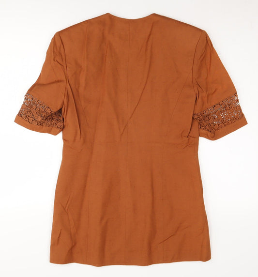 Windsmoor Women's Brown Short Sleeve Blouse Size 8