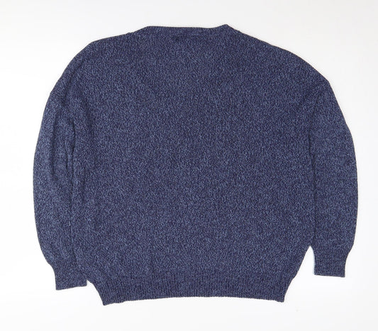 Massimo Dutti Women's Blue V-Neck Pullover Jumper Size 10