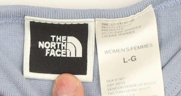 The North Face Women's Blue V-Neck T-Shirt Size L