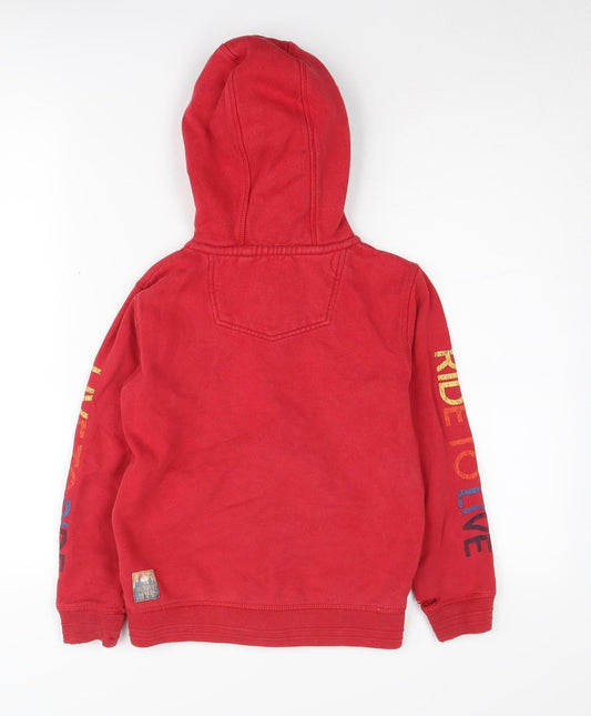 FatFace Boys Red Full Zip Hoodie 7-8 Years Sports Style
