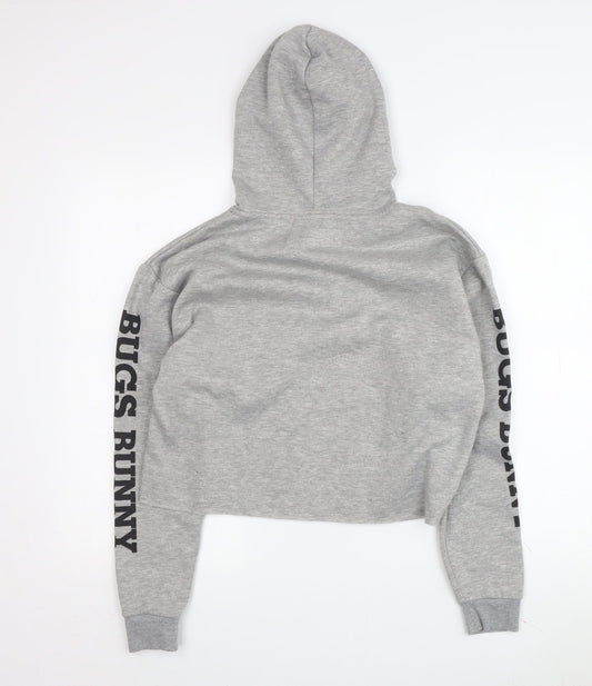 Womens UK 2XS Regular Looney Tunes Grey Pullover Hoodie