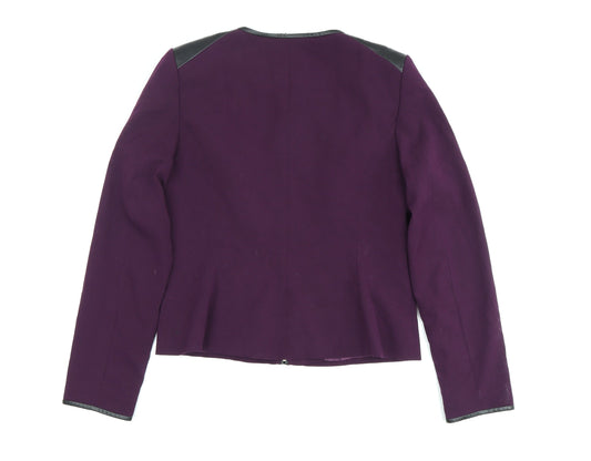 Calvin Klein Women's Purple Slim Wool Jacket Size 8