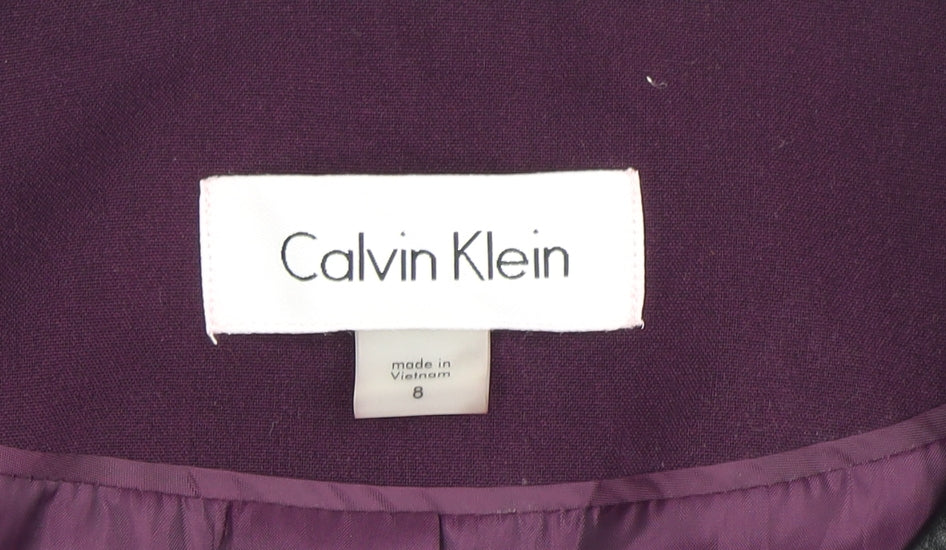 Calvin Klein Women's Purple Slim Wool Jacket Size 8