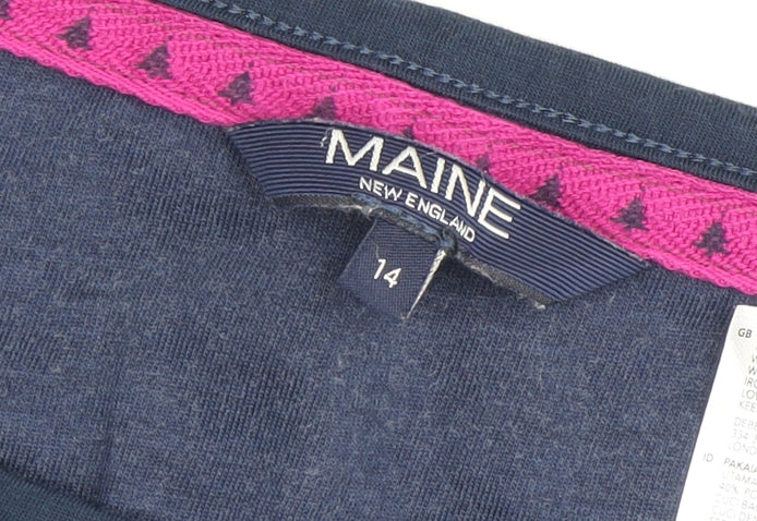 Maine New England Women's Blue Striped T-Shirt Size 14