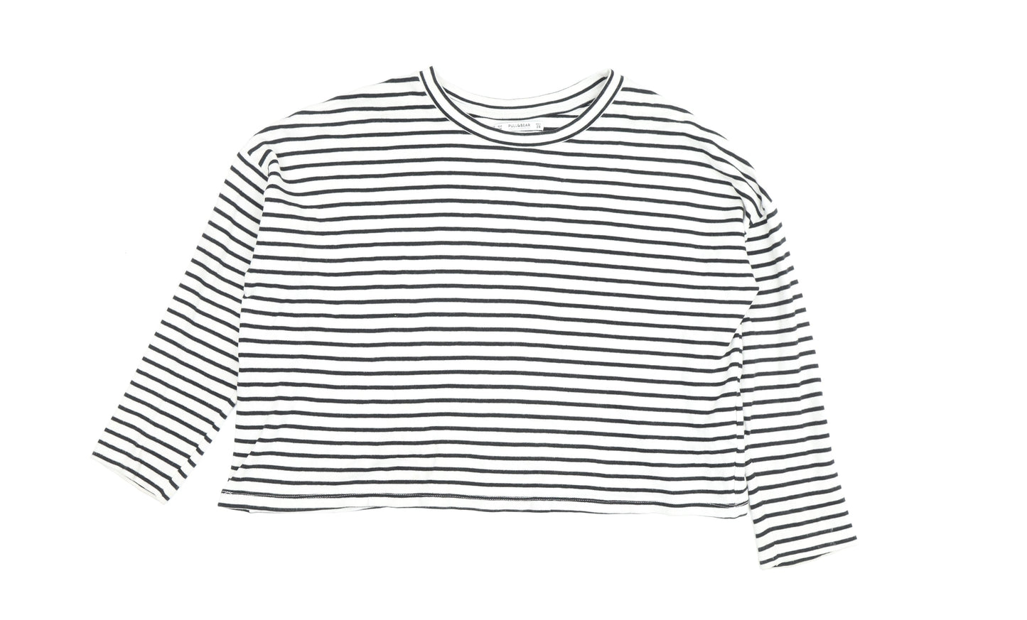 Pull & Bear Women's Black Striped Long Sleeve T-Shirt