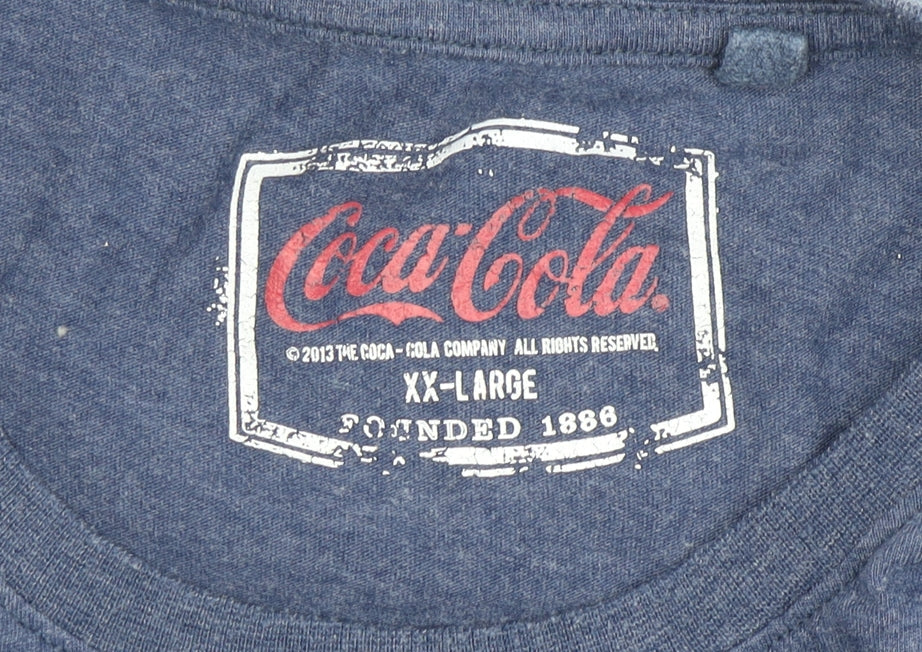 Coca-Cola Unisex Blue Christmas T-Shirt XL