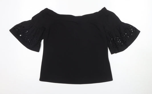 Womens UK Size XS Banana Republic Black Polyester Blend Blouse
