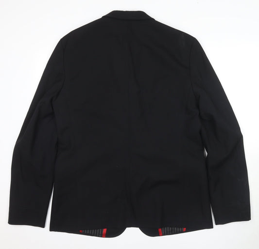 Hugo Boss Men's Black Pinstripe Blazer 44R