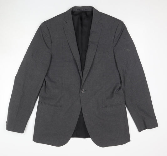 T.M. Lewin Grey Wool Blazer for Men, 42L