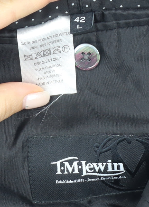 T.M. Lewin Grey Wool Blazer for Men, 42L