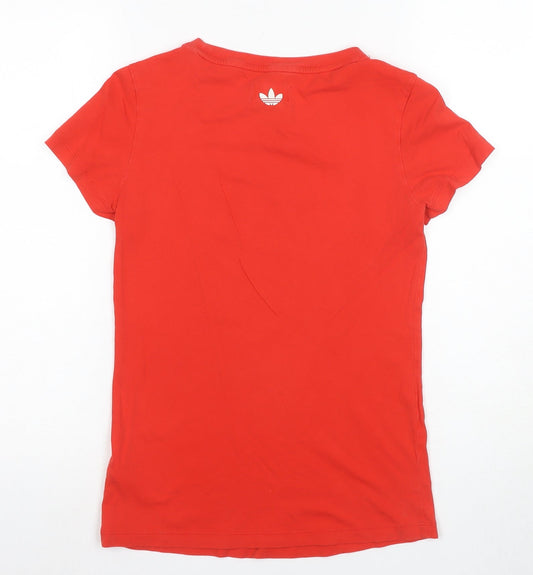 Adidas Women's Red T-Shirt, Size 6, Sporty Casual Style