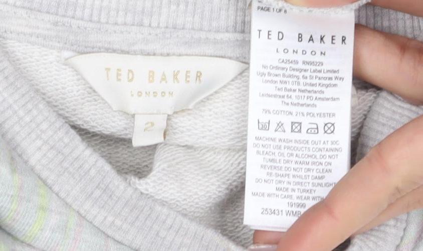 Ted Baker Women's Grey Pullover Sweatshirt Size 2