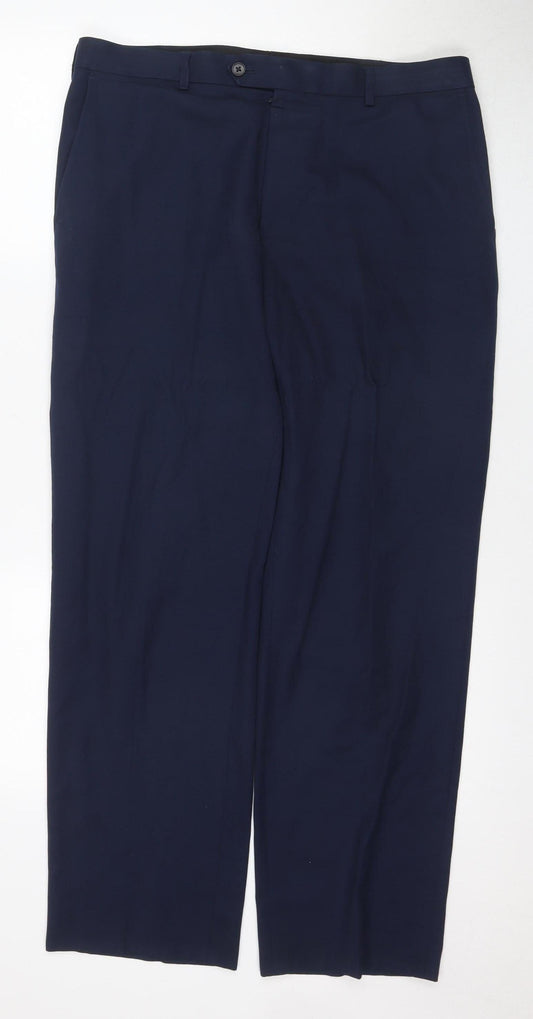 Moss Esq. Men's Blue Dress Pants Size 32 Regular Fit