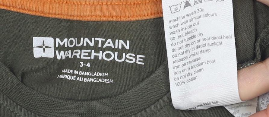 Mountain Warehouse Boys Green Graphic T-Shirt 3-4 Years