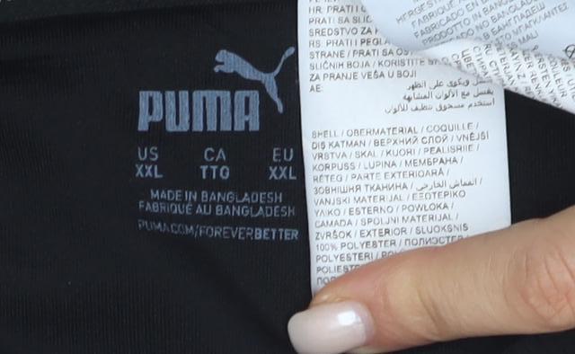 Puma Unisex Black T-Shirt, Size 14, Moisture Wicking