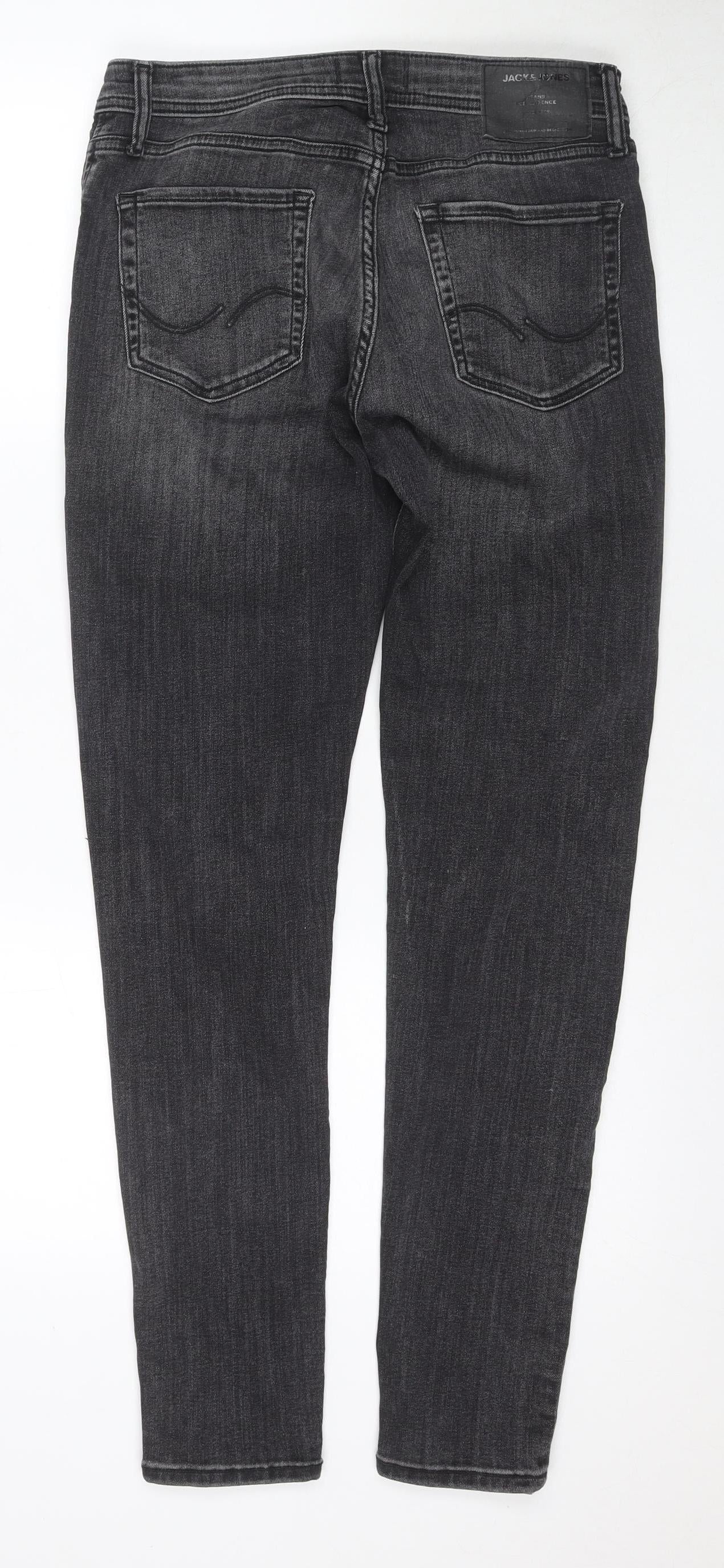 Jack & Jones Men's Black Distressed Jeans, Size 32