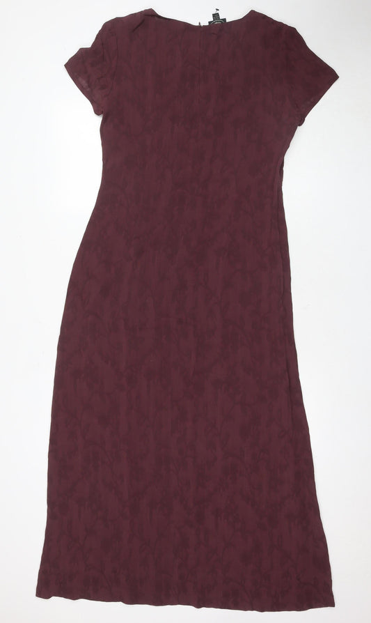 Laura Ashley Women's Purple Floral Midi Sheath Dress - Size 12