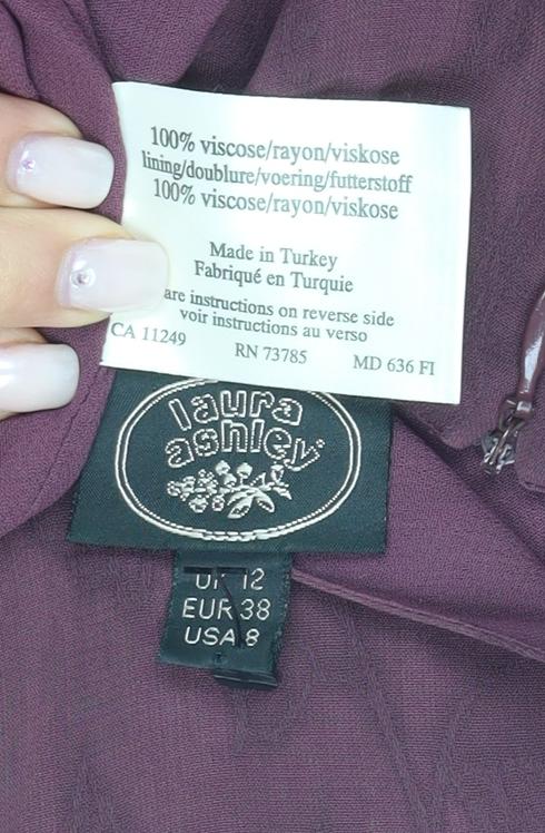 Laura Ashley Women's Purple Floral Midi Sheath Dress - Size 12